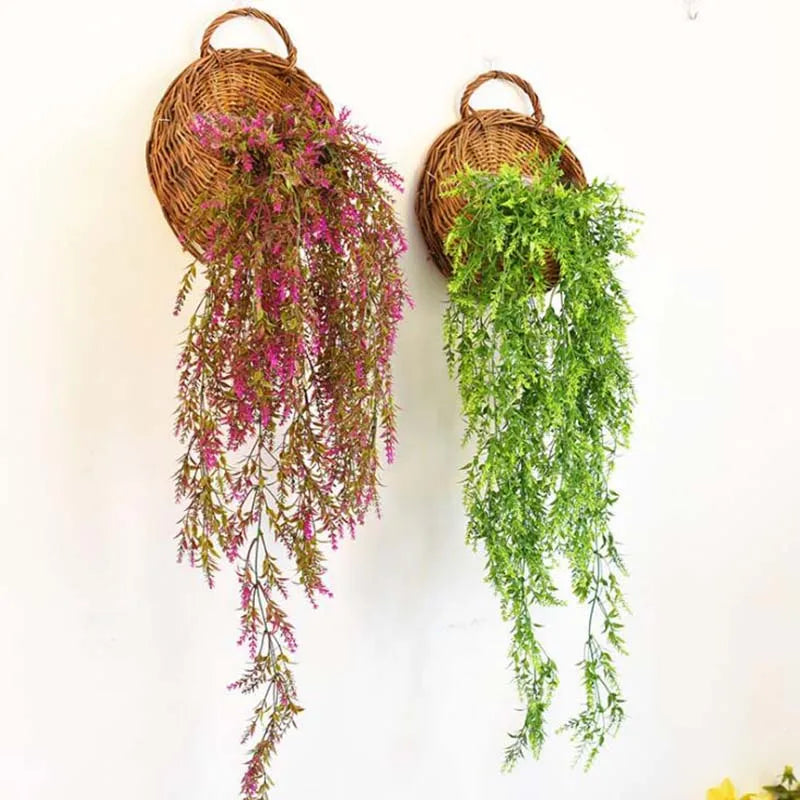 Handmade Wicker Rattan Wall Planter - Novique
