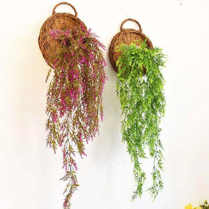 Handmade Wicker Rattan Wall Planter - Novique