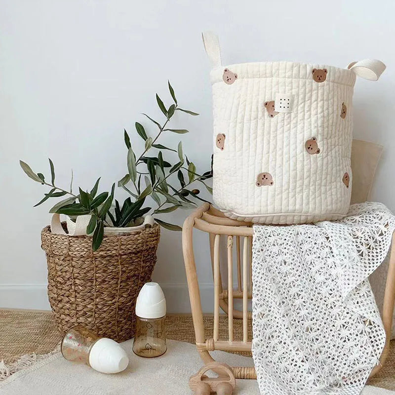 Embroidered Cotton Baby Storage Bag - Novique