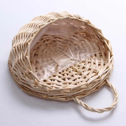 Handmade Wicker Rattan Wall Planter - Novique