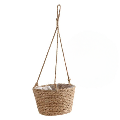 Jute Macrame Hanging Planter Basket - Novique